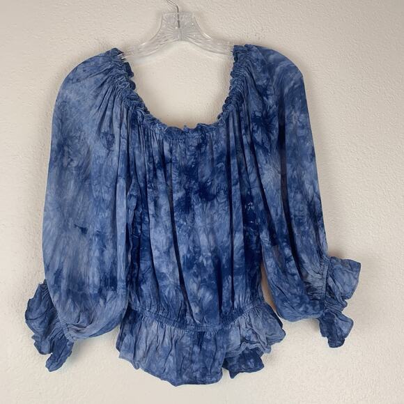 EE:Some Shirt Womens Small Peasant Boho Off Shoulder Tie-Dye Milkmaid Tie Dye - Picture 4 of 8